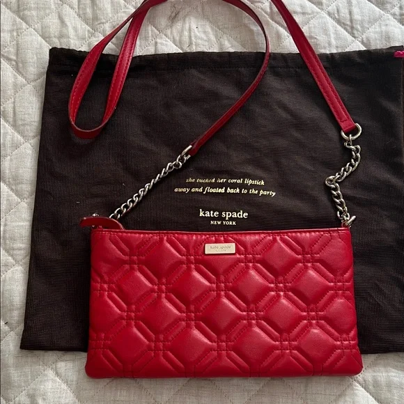 Kate Spade Red Quilted Wristlet - Picture 1 of 3